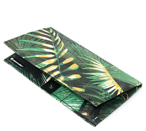 Botanic Clutch RFID wallet. Zelená dámska peňaženka Paperwallet s vreckom na mince a RFID ochranou