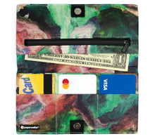 Effetto farfalla Clutch RFID wallet. Zelená dámska peňaženka Paperwallet s vreckom na mince a RFID ochranou