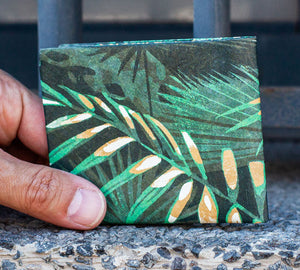 Botanic Slim RFID wallet. Zelená dámska, pánska peňaženka Paperwallet s RFID ochranou
